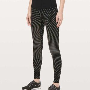 lululemon Speed Wunder Tight 28" Luxtreme Size 6 Black/Gold Reflective